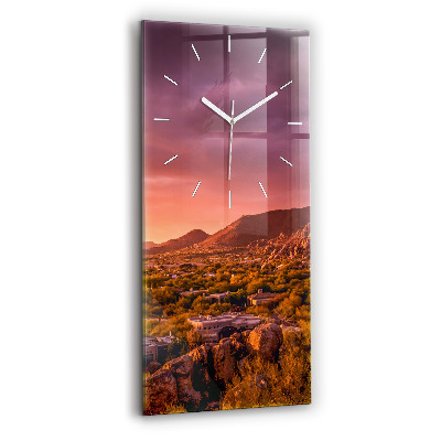 Modern vertical wall clock North Scottsdale Sunset