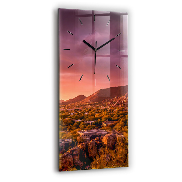 Modern vertical wall clock North Scottsdale Sunset