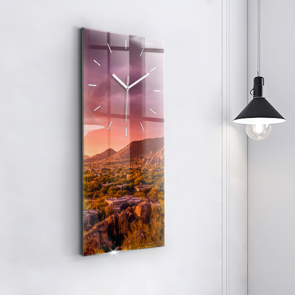 Modern vertical wall clock North Scottsdale Sunset