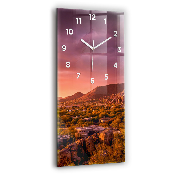Modern vertical wall clock North Scottsdale Sunset