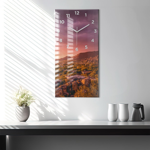 Modern vertical wall clock North Scottsdale Sunset