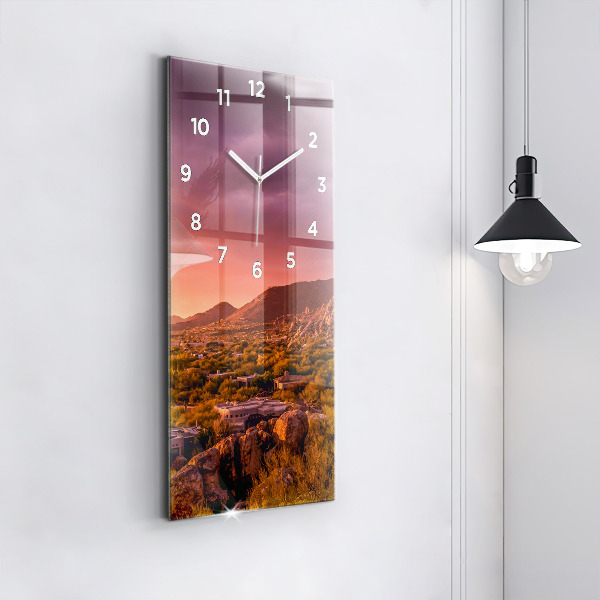 Modern vertical wall clock North Scottsdale Sunset