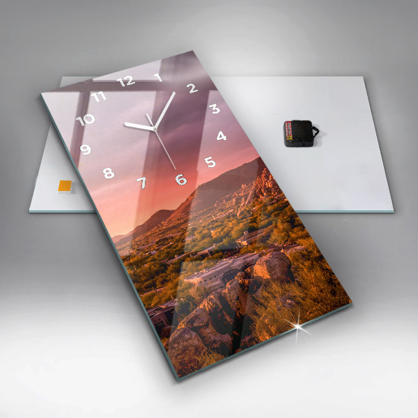Modern vertical wall clock North Scottsdale Sunset