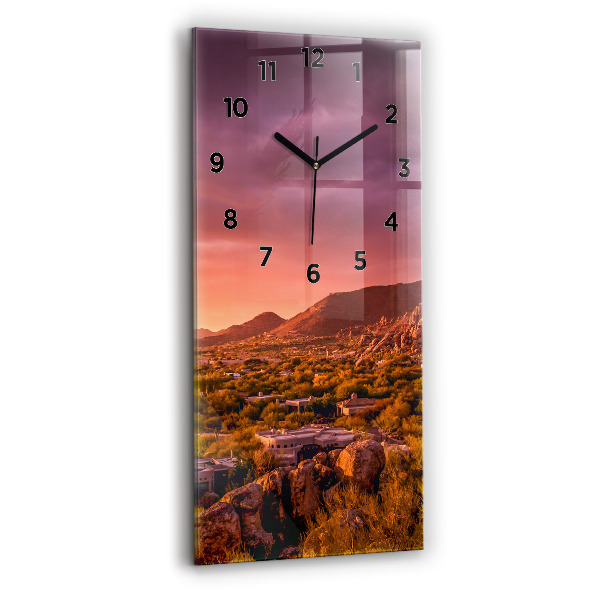 Modern vertical wall clock North Scottsdale Sunset