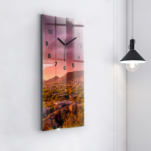 Modern vertical wall clock North Scottsdale Sunset