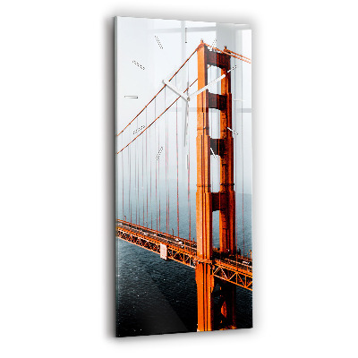 Modern vertical wall clock Golden Gate Bridge