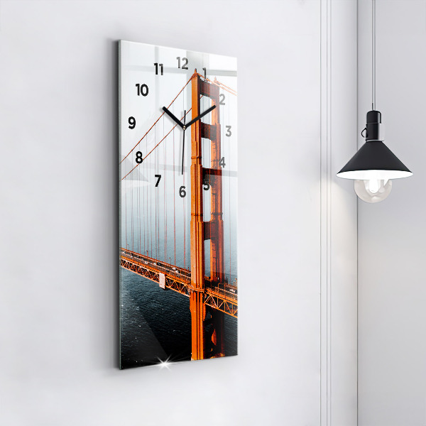 Modern vertical wall clock Golden Gate Bridge
