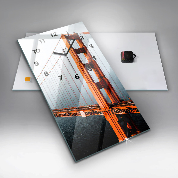 Modern vertical wall clock Golden Gate Bridge