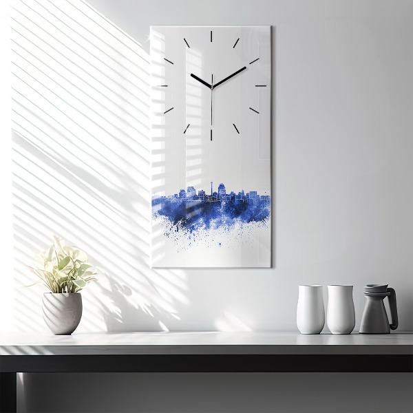 Modern vertical wall clock San Antonio Watercolors