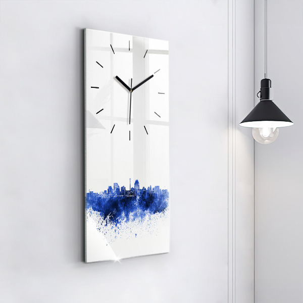 Modern vertical wall clock San Antonio Watercolors