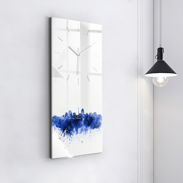 Modern vertical wall clock San Antonio Watercolors