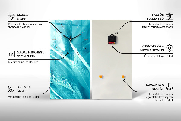 Modern vertical wall clock San Antonio Watercolors