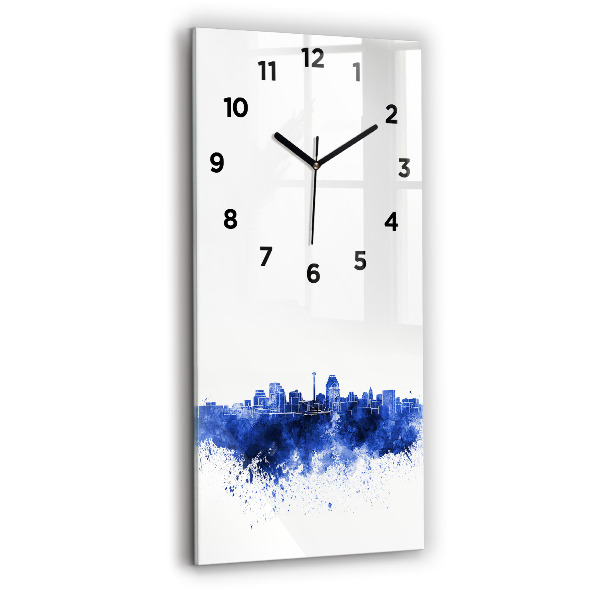 Modern vertical wall clock San Antonio Watercolors