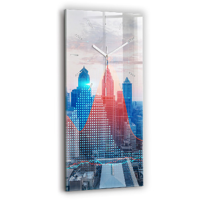 Modern vertical wall clock Skyscrapers in Philadelphia