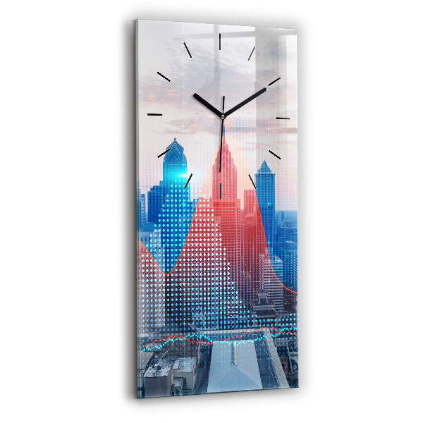 Modern vertical wall clock Skyscrapers in Philadelphia