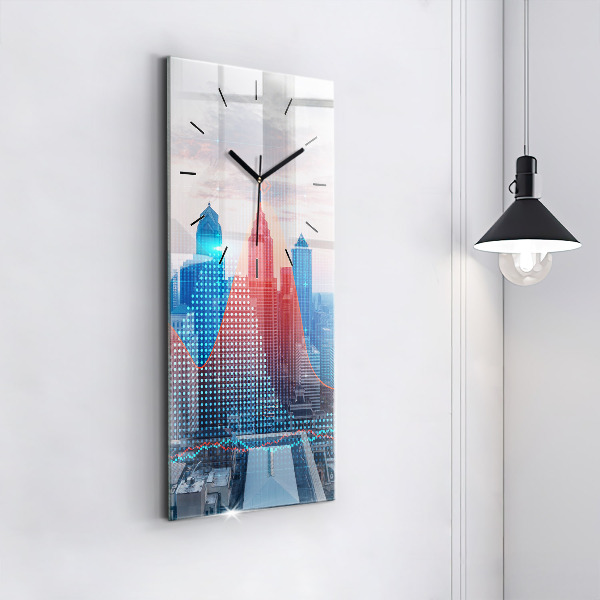 Modern vertical wall clock Skyscrapers in Philadelphia