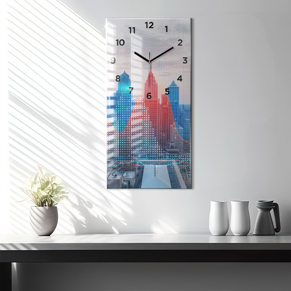 Modern vertical wall clock Skyscrapers in Philadelphia