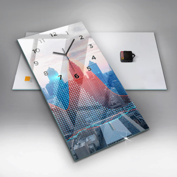 Modern vertical wall clock Skyscrapers in Philadelphia