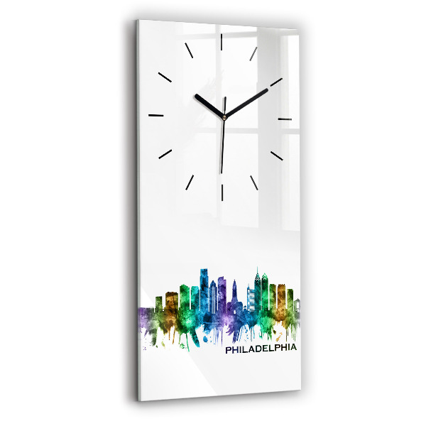 Modern vertical wall clock Colorful Philadelphia