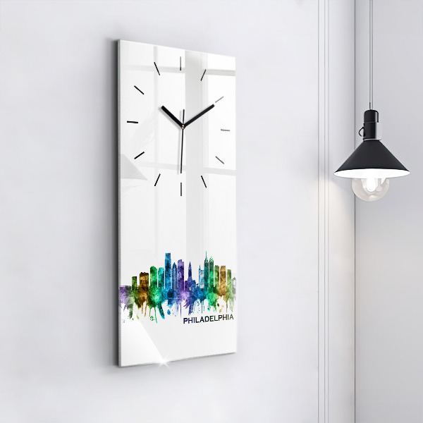 Modern vertical wall clock Colorful Philadelphia