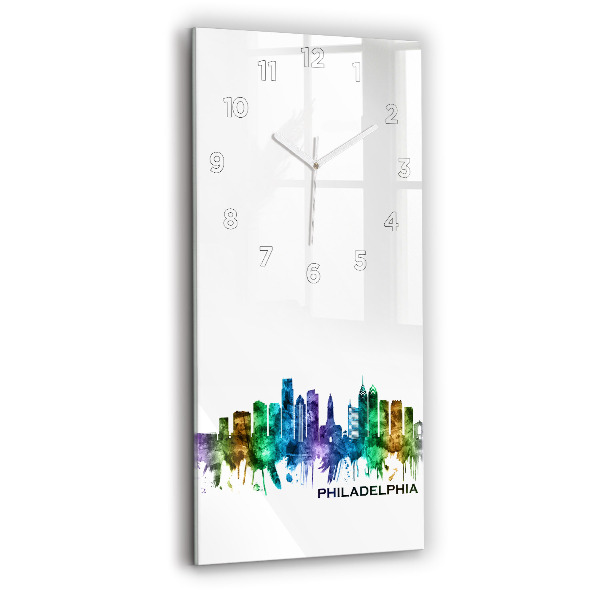 Modern vertical wall clock Colorful Philadelphia