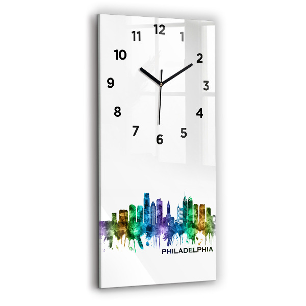 Modern vertical wall clock Colorful Philadelphia