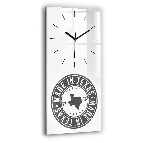Modern vertical wall clock Texas stamp
