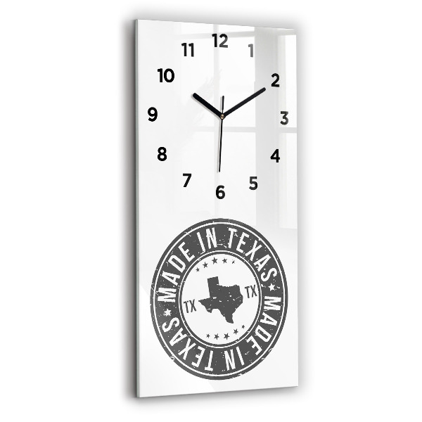 Modern vertical wall clock Texas stamp