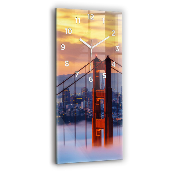 Modern vertical wall clock San Francisco Bridge