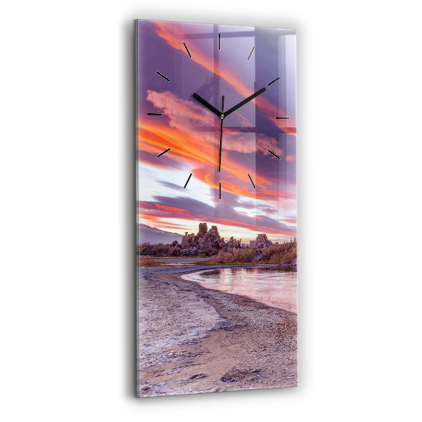 Modern vertical wall clock California Sunrise