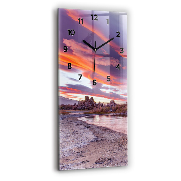 Modern vertical wall clock California Sunrise