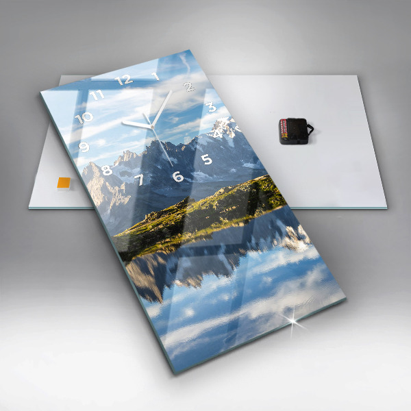 Modern vertical wall clock Chamonix Valley, French Alps