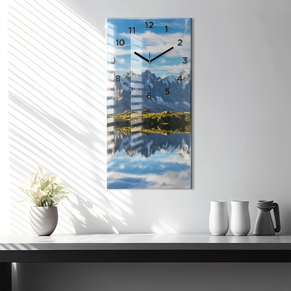 Modern vertical wall clock Chamonix Valley, French Alps