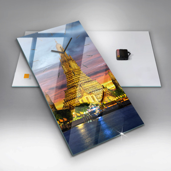 Modern vertical wall clock Temple in Bangkok Thailand