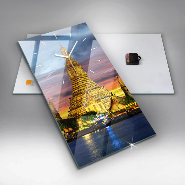 Modern vertical wall clock Temple in Bangkok Thailand