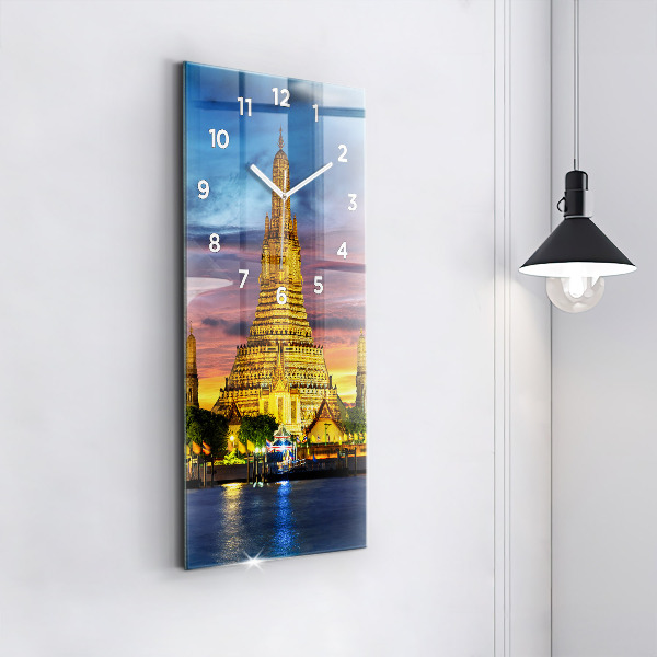 Modern vertical wall clock Temple in Bangkok Thailand