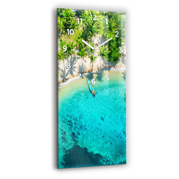 Modern vertical wall clock Tropical beach Koh Tao