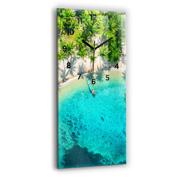 Modern vertical wall clock Tropical beach Koh Tao