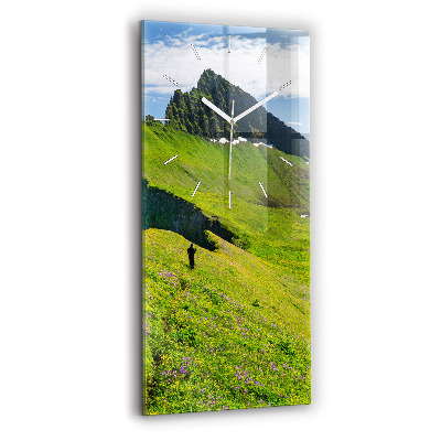 Modern vertical wall clock Hornstrandir Reserve Iceland