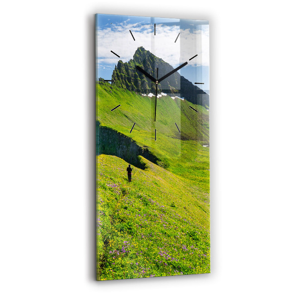 Modern vertical wall clock Hornstrandir Reserve Iceland
