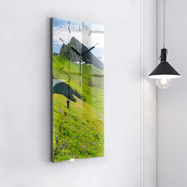 Modern vertical wall clock Hornstrandir Reserve Iceland