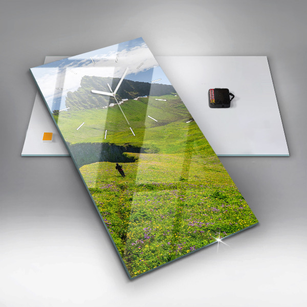 Modern vertical wall clock Hornstrandir Reserve Iceland