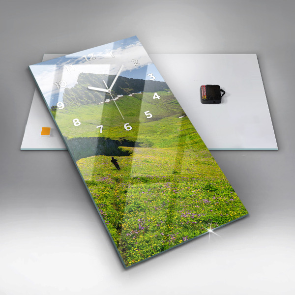 Modern vertical wall clock Hornstrandir Reserve Iceland