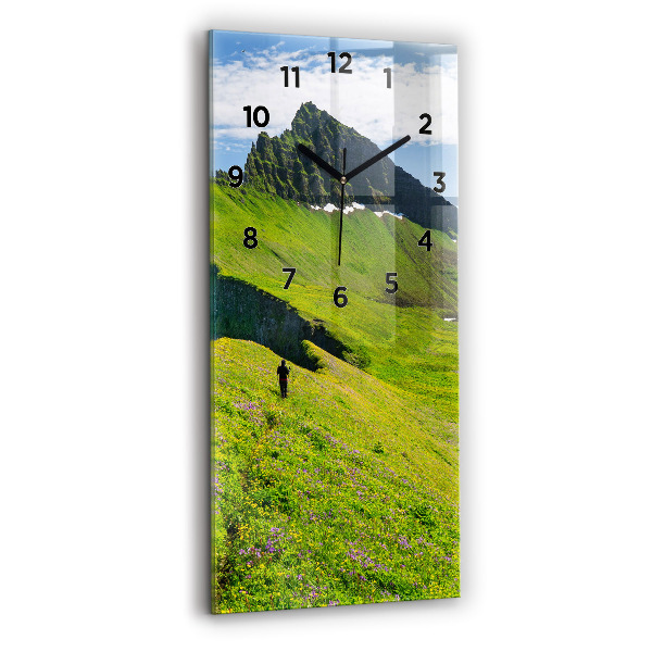 Modern vertical wall clock Hornstrandir Reserve Iceland