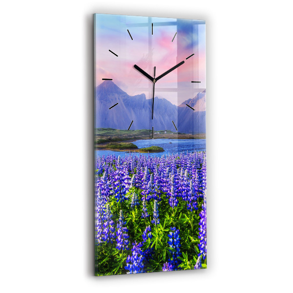 Modern vertical wall clock Mountain view Iceland