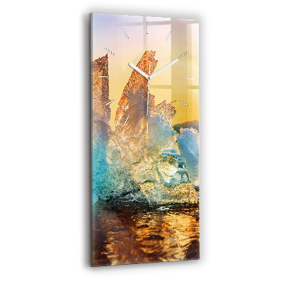 Modern vertical wall clock Iceberg and sunrise