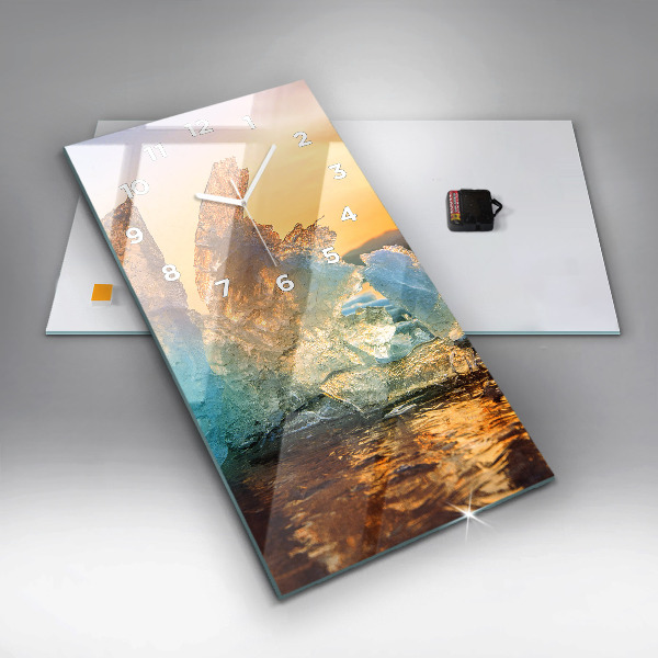 Modern vertical wall clock Iceberg and sunrise