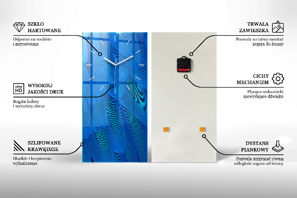Modern vertical wall clock Landscape with a waterfall