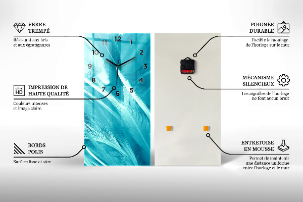 Modern vertical wall clock Landscape with a waterfall