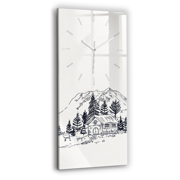 Modern vertical wall clock Cartoon town